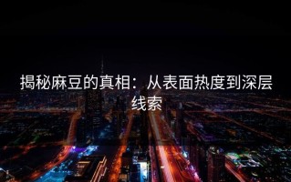 揭秘麻豆的真相：从表面热度到深层线索