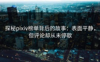 探秘pixiv榜单背后的故事：表面平静，但评论却从未停歇