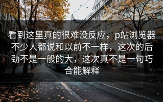 看到这里真的很难没反应，p站浏览器不少人都说和以前不一样，这次的后劲不是一般的大，这次真不是一句巧合能解释