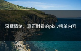 深藏情绪，真正耐看的pixiv榜单内容
