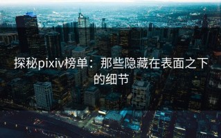 探秘pixiv榜单：那些隐藏在表面之下的细节