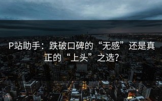 P站助手：跌破口碑的“无感”还是真正的“上头”之选？