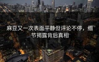 麻豆又一次表面平静但评论不停，细节揭露背后真相