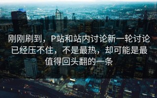 刚刚刷到，P站和站内讨论新一轮讨论已经压不住，不是最热，却可能是最值得回头翻的一条