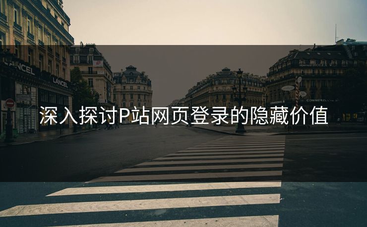 深入探讨P站网页登录的隐藏价值-第1张图片-p站网页版影视网 - p站内容页