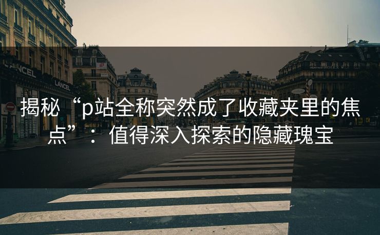 揭秘“p站全称突然成了收藏夹里的焦点”：值得深入探索的隐藏瑰宝-第1张图片-p站网页版影视网 - p站内容页