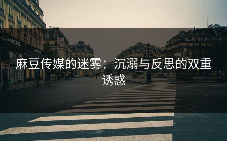 麻豆传媒的迷雾：沉溺与反思的双重诱惑-第1张图片-p站网页版影视网 - p站内容页